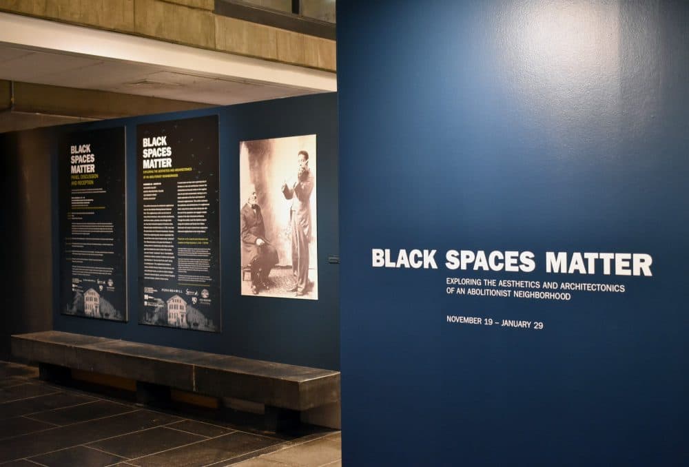The &quot;Black Spaces Matter&quot; exhibit at the Boston Architectural College. (Courtesy BAC)