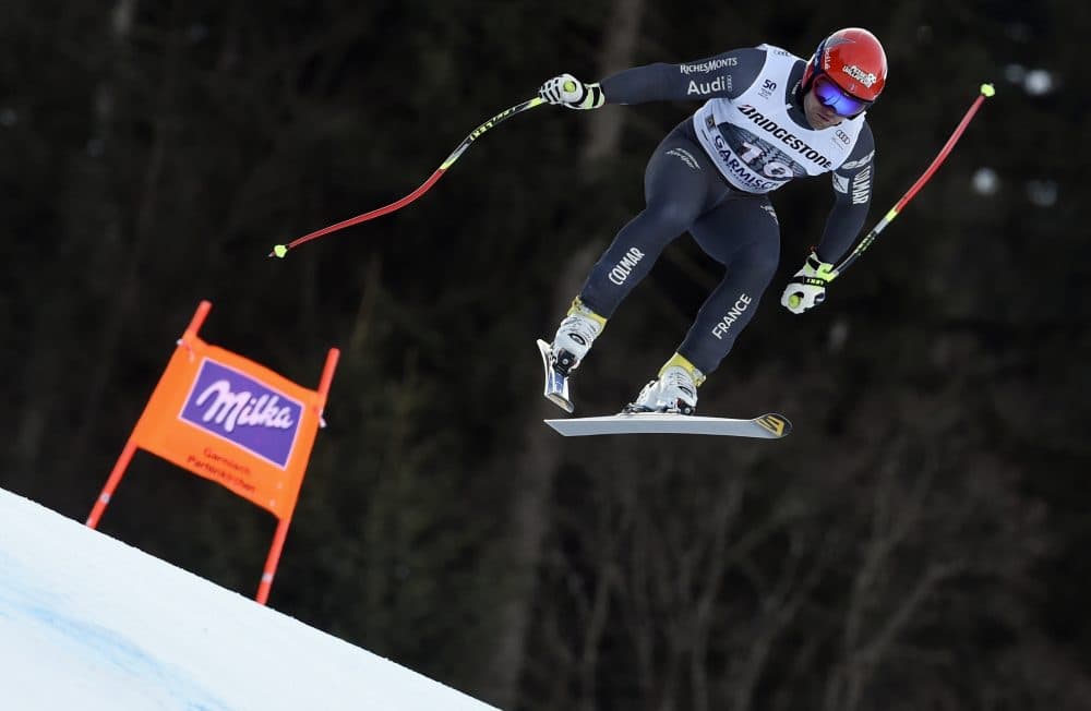 France's David Poisson competes during an alpine ski, men's World Cup downhill race, in Garmisch-Panterkirchen, Germany, Saturday, Jan. 28, 2017. Poisson died in November 2017 during training at Nakiska in Canada. (Marco Tacca/AP)