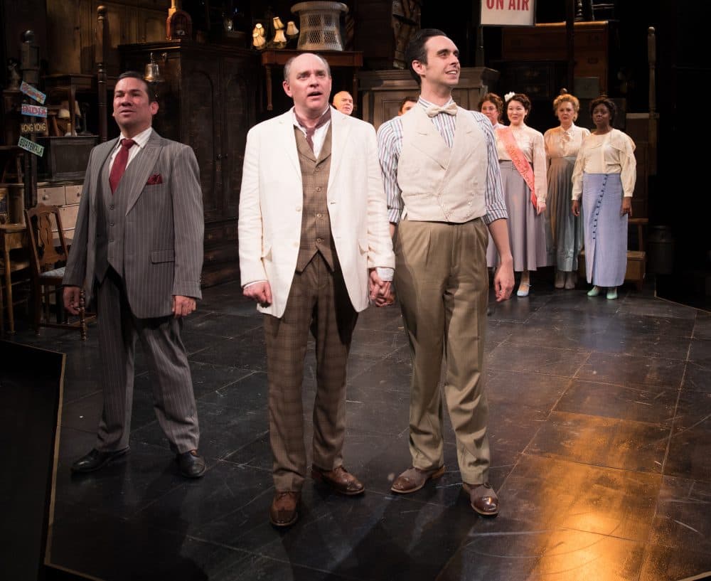 Tony Castellanos as Wilson Mizner, Neil A. Casey as Addison Mizner and Patrick Verner as Hollis with the cast of &quot;Road Show.&quot; (Courtesy Maggie Hall)