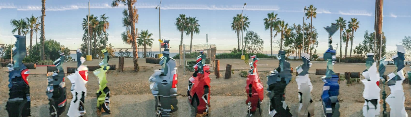 This photograph, titled "Auto Paseao," exhibits some of the most notable effects of the drive-by scanning. (Courtesy Rosamond and Dennis Purcell)