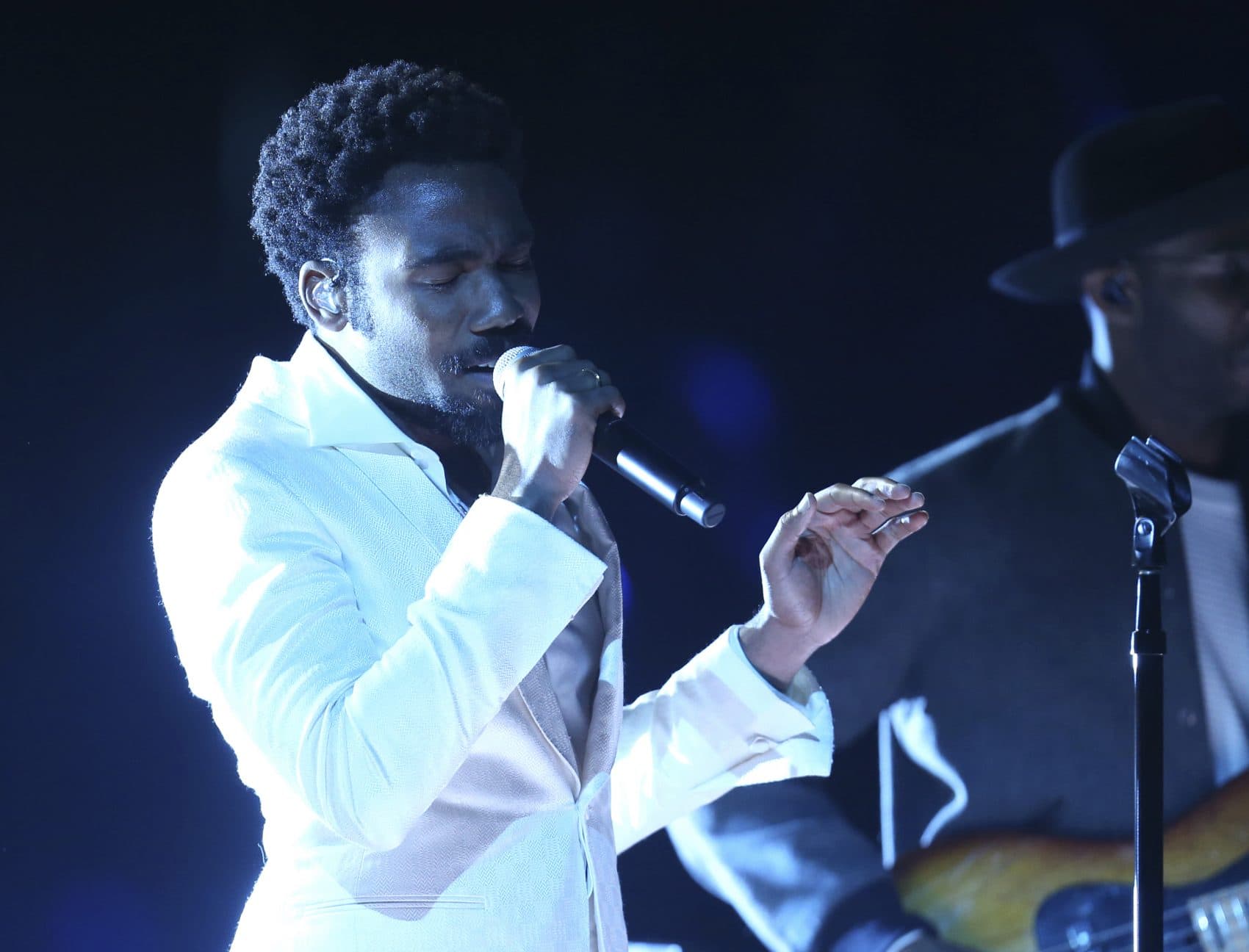 Childish Gambino performs "Terrified" at the 60th annual Grammy Awards at Madison Square Garden on Sunday, Jan. 28, 2018, in New York. (Matt Sayles/Invision/AP)