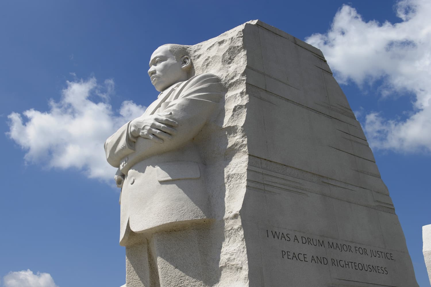 The Martin Luther King, Jr., Memorial is seen in Washington, Tuesday, Aug. 28, 2012. A year after the Martin Luther King Jr. Memorial opened to visitors on the National Mall, the group behind the monument is still working with the National Park Service to change an inscription quoting the civil rights leader and plans to bring new programs to the site. (AP Photo/Susan Walsh)