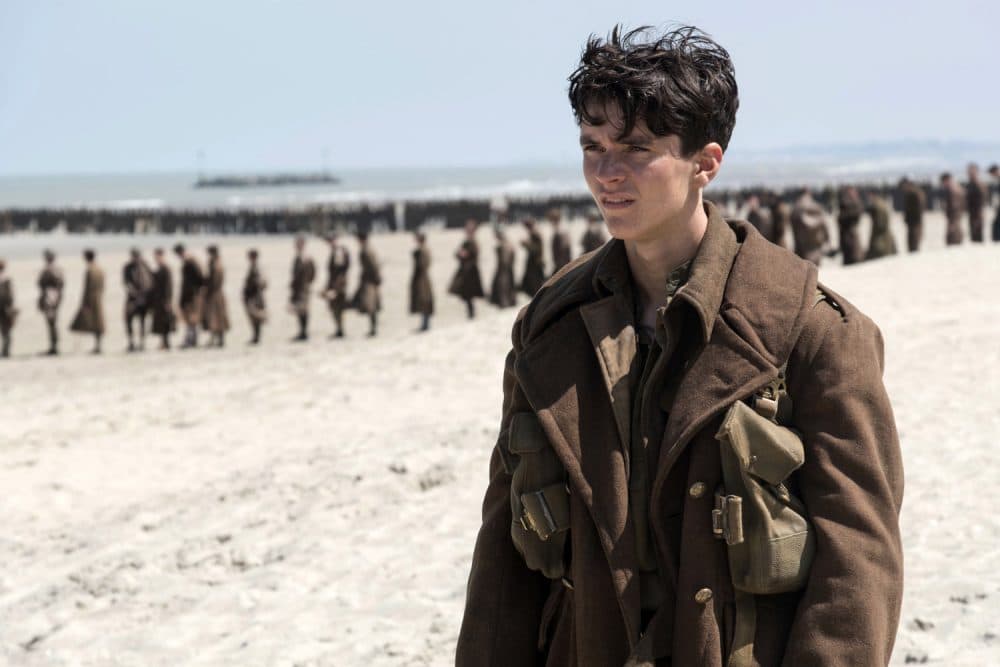 This image released by Warner Bros. Pictures shows Fionn Whitehead in a scene from &quot;Dunkirk.&quot; (Melissa Sue Gordon/Warner Bros. Pictures via AP)