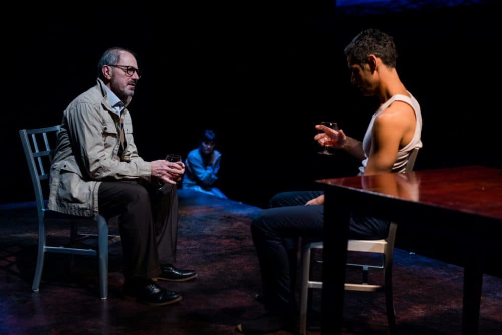 Mark Torres as Roberto Miranda, Flora Diaz as Paulina Salas and Mickey Solis as Gerardo Escobar in Commonwealth Shakespeare Company's production of &quot;Death and the Maiden.&quot; (Courtesy Nile Hawver/Nile Scott Shots)