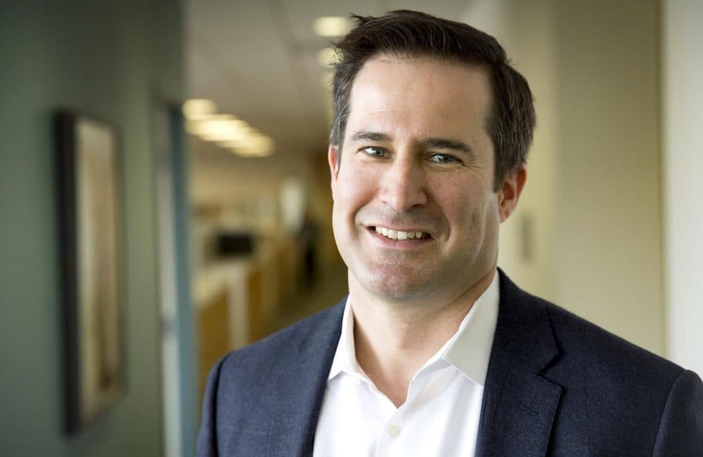 U.S. Rep. Seth Moulton at WBUR (Robin Lubbock/WBUR)