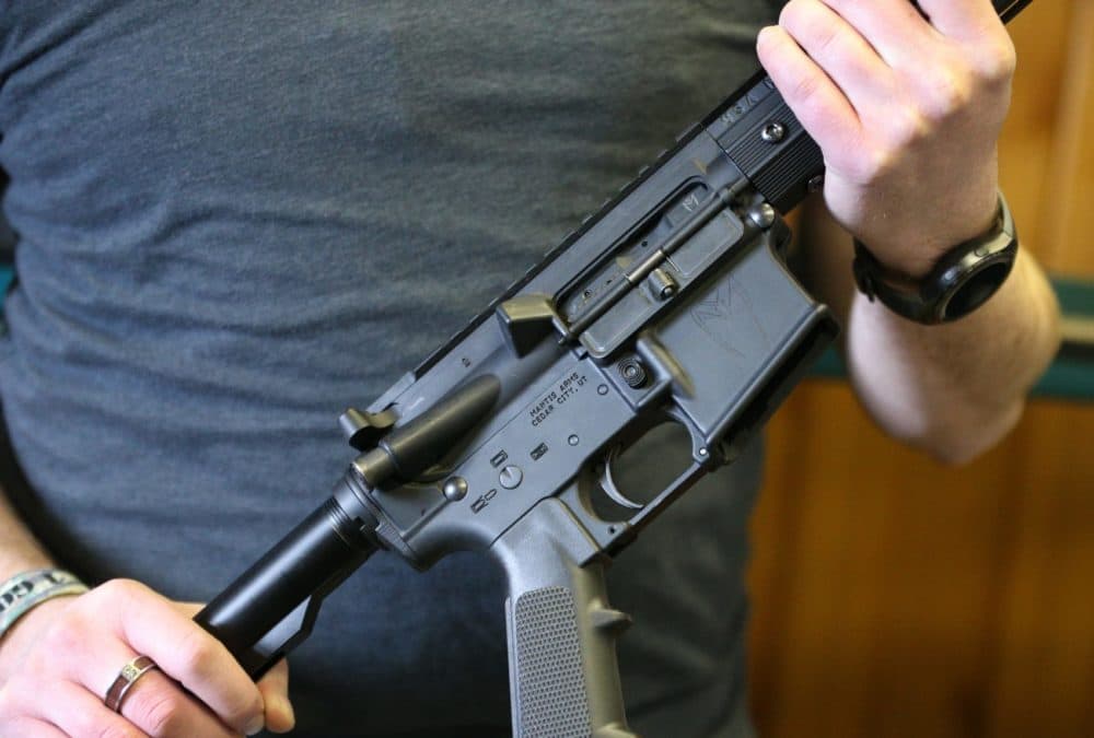 A semi-automatic AR-15 is shown at Good Guys Guns &amp; Range on Feb. 15, 2018 in Orem, Utah. An AR-15-style rifle was used in the Marjory Stoneman Douglas High School shooting in Parkland, Fla. (George Frey/Getty Images)