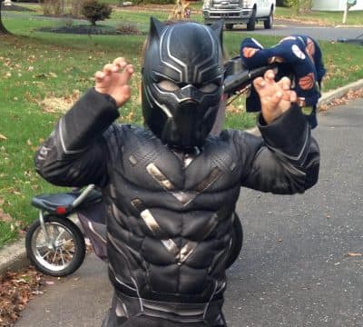 Vercher's son JJ dressed as Black Panther -- his favorite superhero. (Courtesy John Vercher)