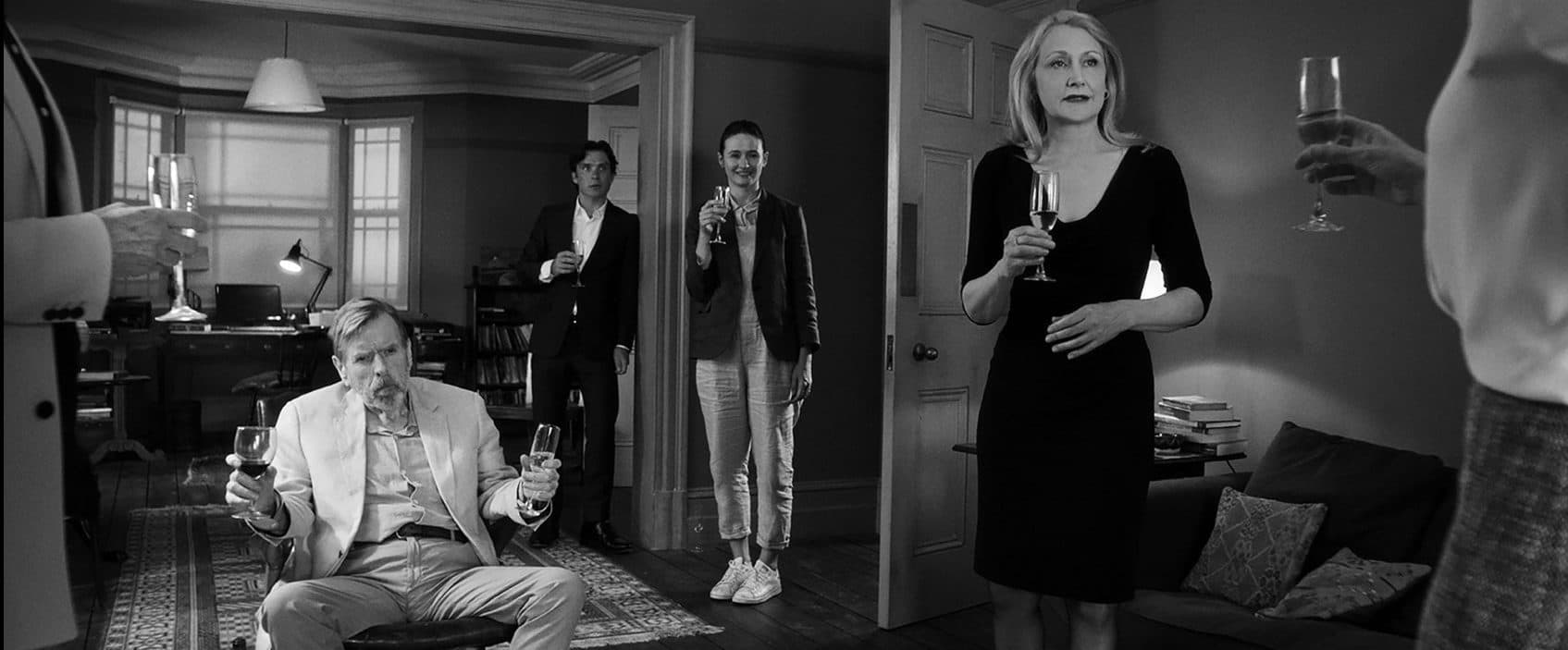 Timothy Spall, Cillian Murphy, Emily Mortimer and Patricia Clarkson in &quot;The Party.&quot; (Courtesy Roadside Attractions)