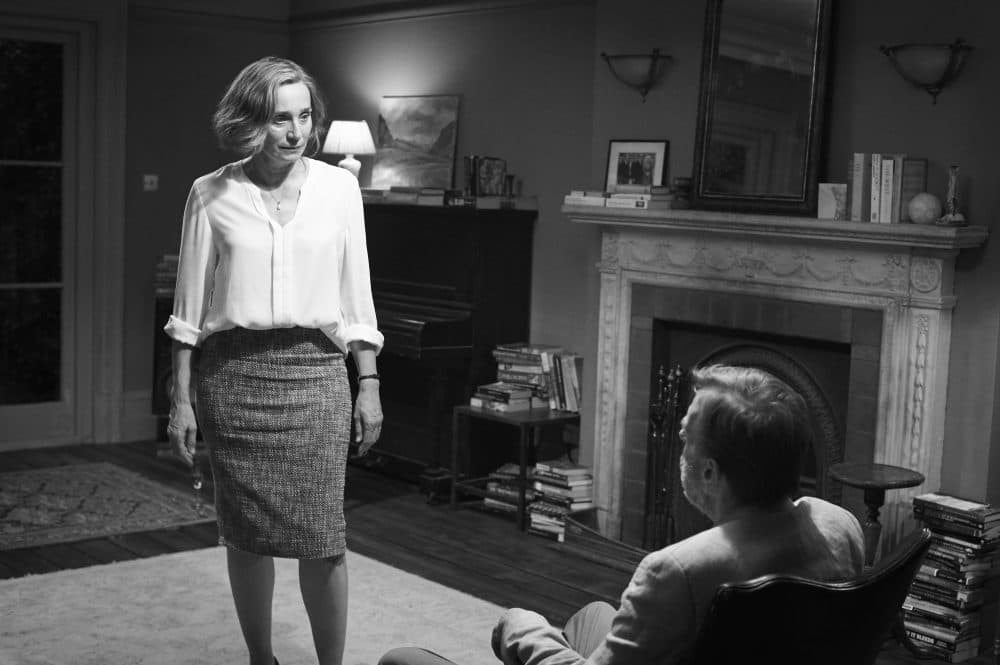 Kristen Scott Thomas as Janet and Timothy Spall as Bill in &quot;The Party.&quot; (Courtesy Nicola Dove/Roadside Attractions)
