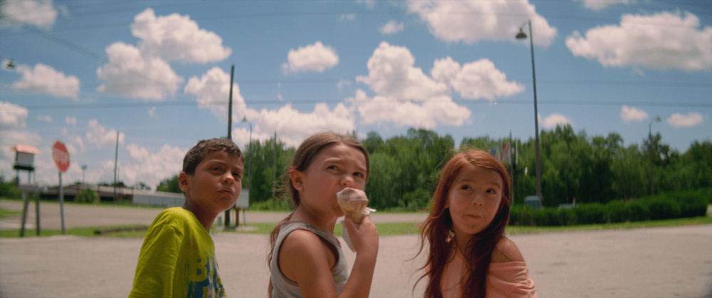 Christopher Rivera, Brooklynn Prince and Valeria Cotto in &quot;The Florida Project.&quot; (Courtesy A24)