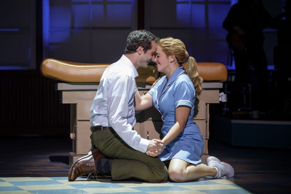 Bryan Fenkart as Jenna and Desi Oakley as Dr. Pomatter in &quot;Waitress.&quot; (Courtesy Joan Marcus)