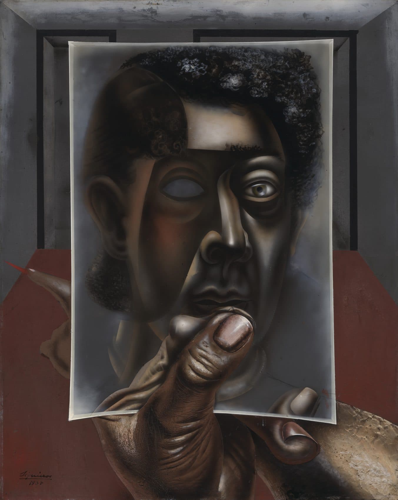 David Alfaro Siqueiros' "Autorretrato con espejo" ("Self-portrait with Mirror"), 1937. (Courtesy Museum of Fine Arts, Boston)