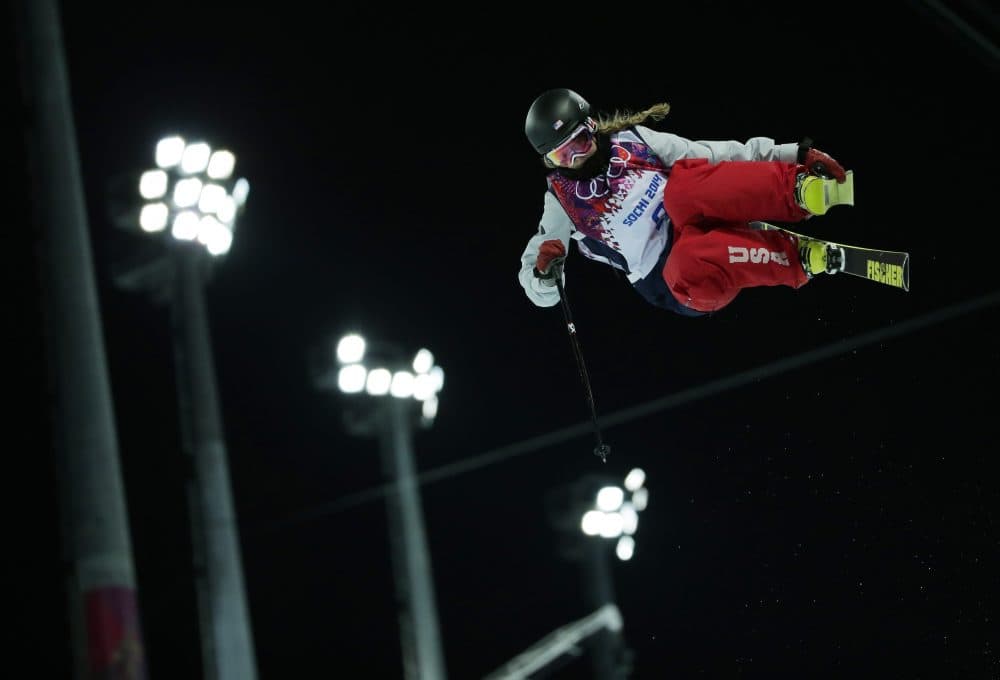 Annalisa Drew gets air during the women's ski halfpipe final at the 2014 Winter Olympics. (Andy Wong/AP)