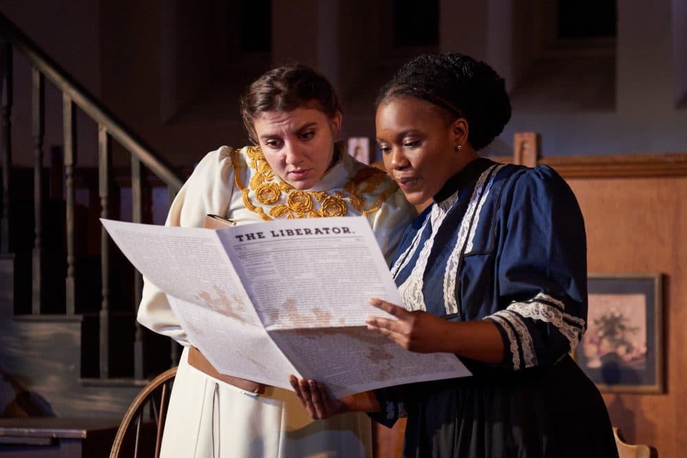 Caitlin Gjerdrum (left) as Prudence Crandall and Tenneh Sillah (right) as Sarah Harris in the Open Theater Project's Production of &quot;An Education in Prudence&quot; (Courtesy of Matt McKee Photography)