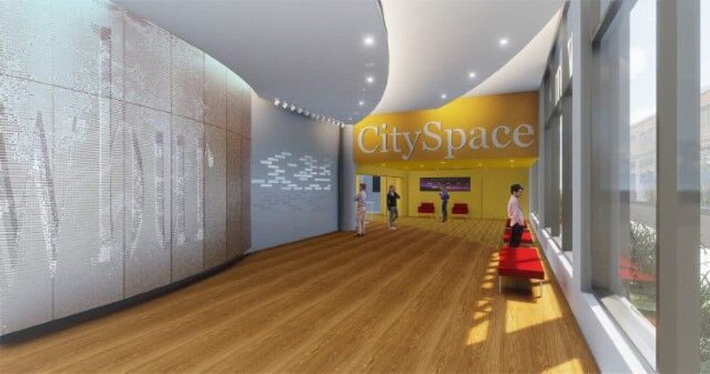 Rendering of CitySpace lobby (Courtesy Cambridge Seven Associates, Inc.)