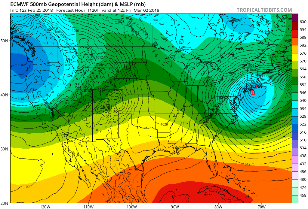 A storm could impact New England later this week. (Courtesy Tropical Tidbits)