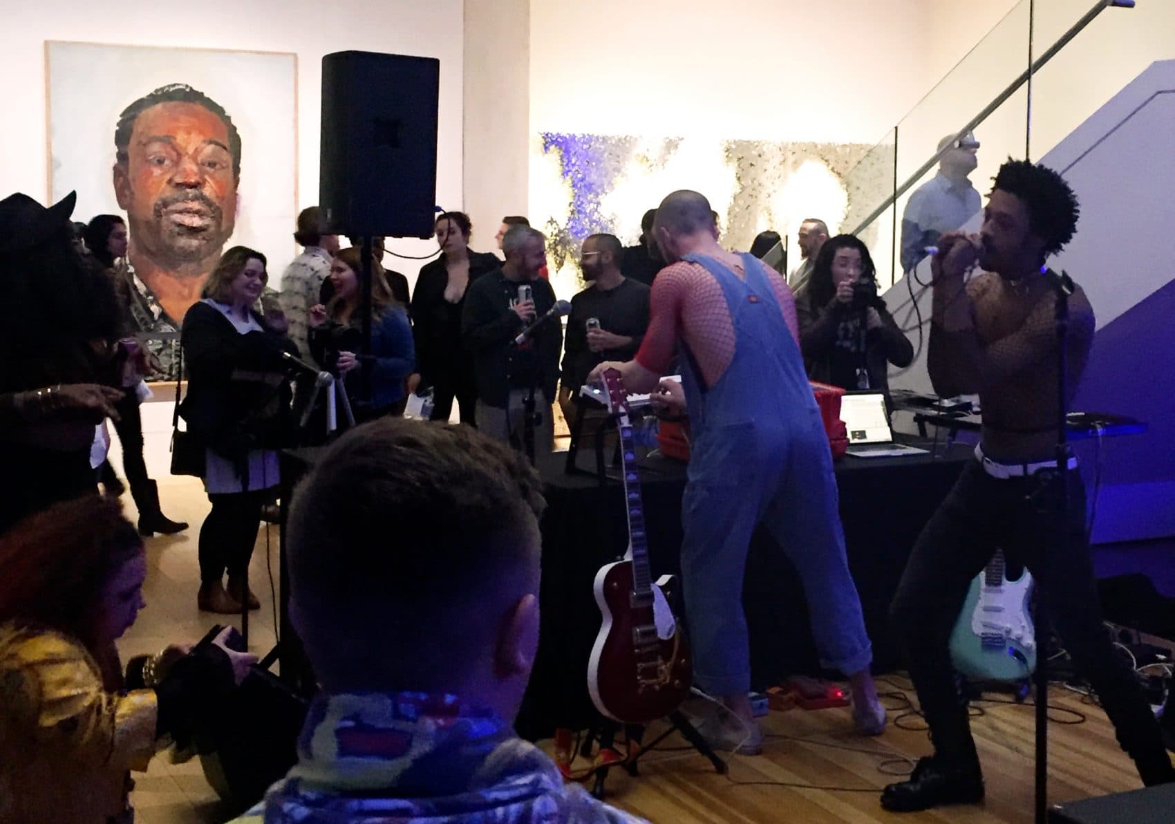 Singer Haasan Barclay at the MFA's Late Nite. (Maria Garcia/WBUR)