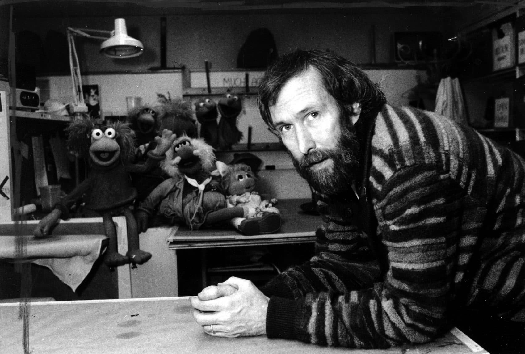 Jim Henson with his Muppets pose at Henson's 69th Street office in New York City on Feb. 6, 1984. (G. Paul Burnett/AP)