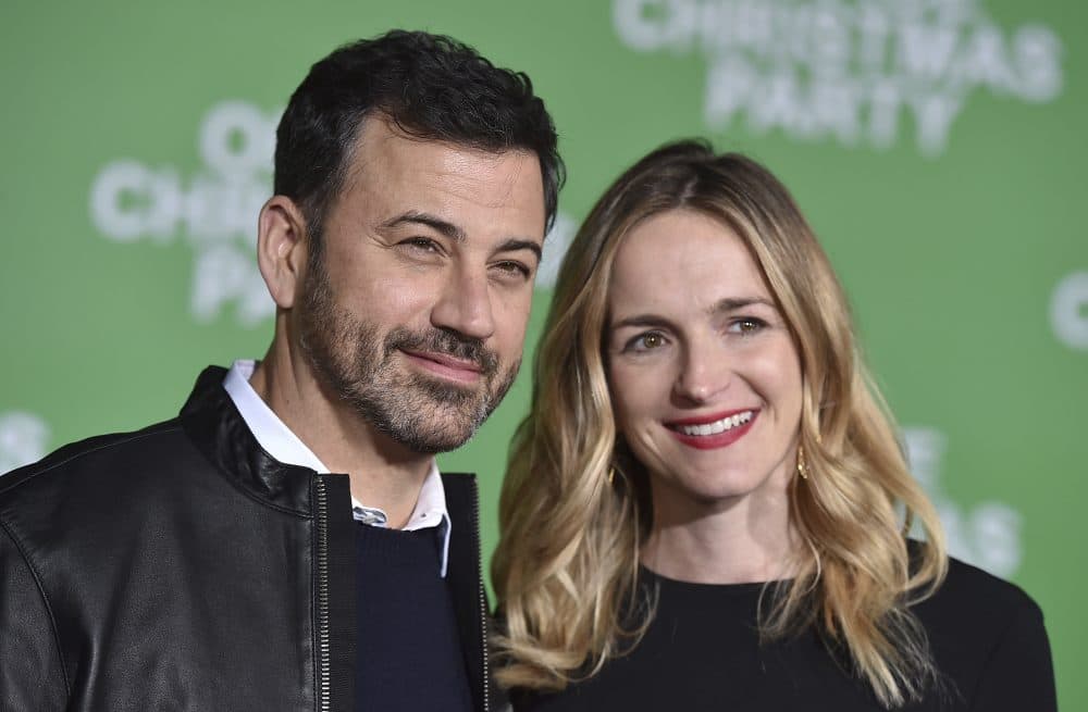 Jimmy Kimmel, left, and wife Molly McNearney. (Jordan Strauss/Invision/AP)