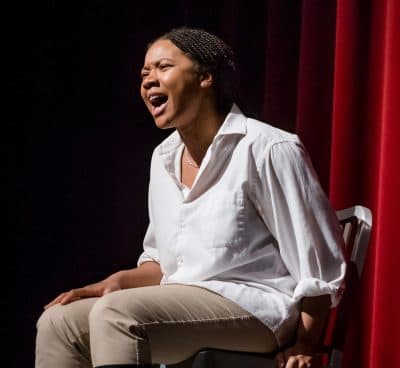 Aundria Brown in Bedlam's &quot;Saint Joan.&quot; (Courtesy Randall-Garnick Photography/ArtsEmerson)