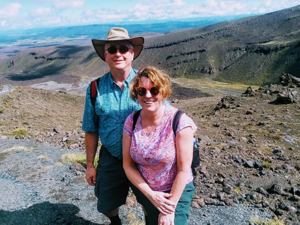 The author, pictured with her husband, during the hike in New Zealand. (Courtesy)