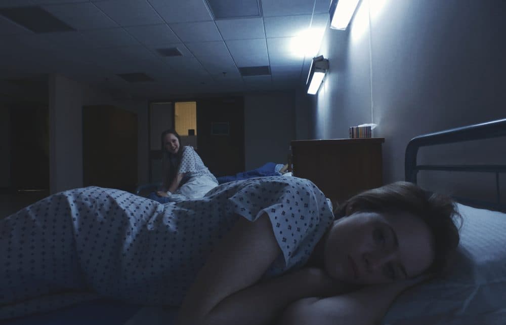 Juno Temple as Violet and Claire Foy as Sawyer Valentini in “Unsane.” (Courtesy Fingerprint Releasing/Bleecker Street)