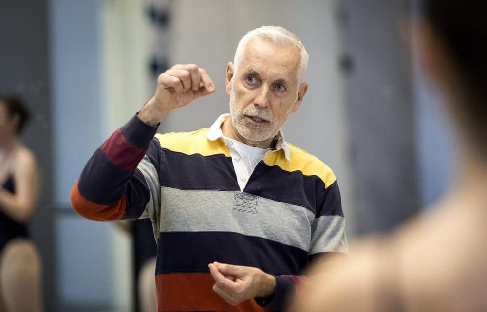 José Mateo teaches ballet students at the Ballet Theatre in Cambridge. (Robin Lubbock/WBUR)