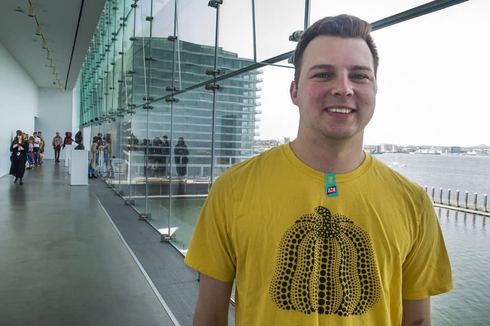 Steven Griswald, 24, of Long Island, NY said: &quot;video games are way more about giving the player control, versus in the museum setting, it's more about surrendering yourself to the vision of the artist.&quot; (Andrea Shea/WBUR)