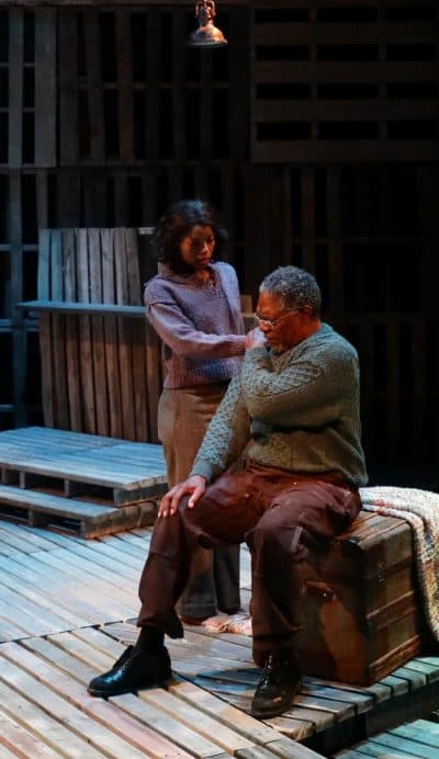 Lindsey McWhorter as Anna Christie and Johnny Lee Davenport as Chris C. Christopherson. (Courtesy Mark S. Howard/Lyric Stage)