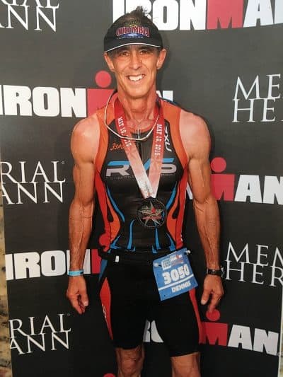 The Bullet Man during a 2015 Ironman triathlon in Texas (Courtesy of Dennis Rainear)