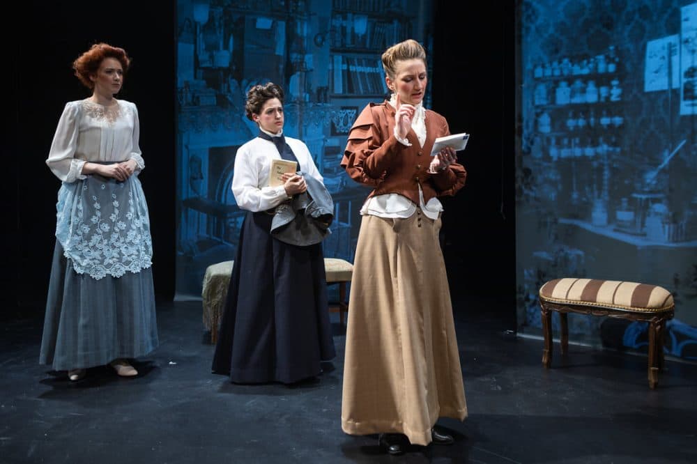 Monica Giordano, who plays Lizzie Chapman, Brittany Rolfs as Mrs. Watson, and Marge Dunn as Miss Holmes. (Courtesy Nile Scott Shots/GBSC)