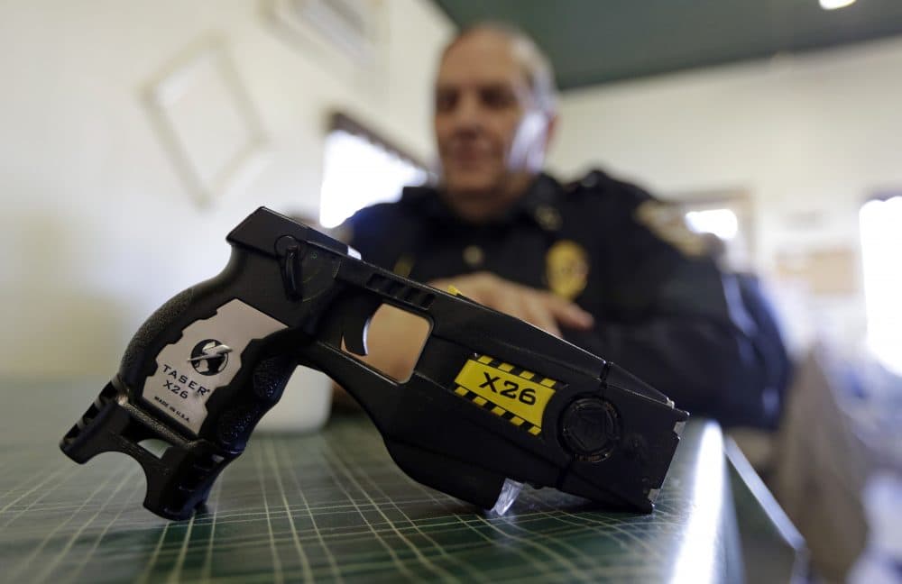 The defendant, Jorge Ramirez, was charged with illegal possession of a stun gun after a traffic stop in Revere in 2015. Under Tuesday's ruling, the charge of illegal possession of a stun gun against Ramirez will be dismissed. (Michael Conroy/AP, file)