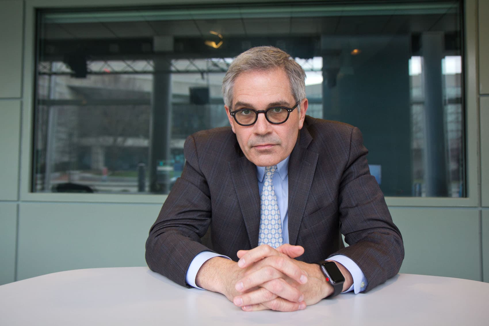 Philadelphia District Attorney Larry Krasner at WHYY studios. (Kimberly Paynter/WHYY)
