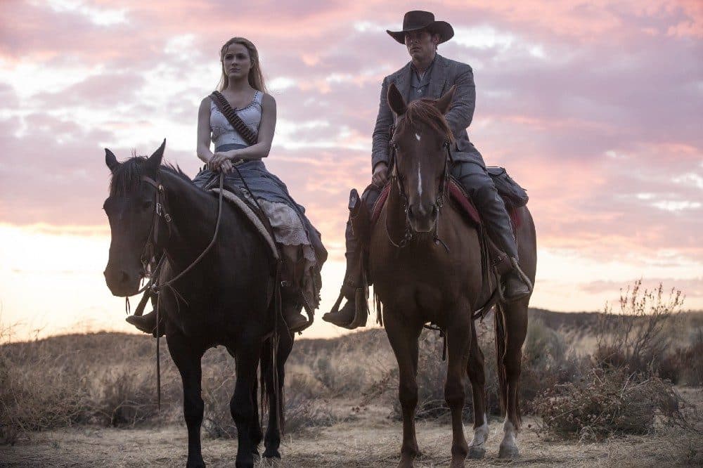 Evan Rachel Wood as Dolores and James Marsden as Teddy in &quot;Westworld.&quot; (Courtesy John P. Johnson/HBO)