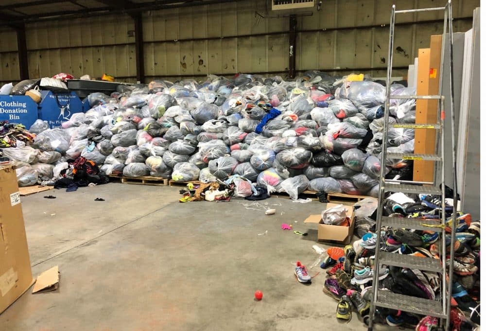 Tens of thousands of pounds of clothing were collected from along the Boston Marathon course. (Courtesy T.K. Skenderian/BAA)