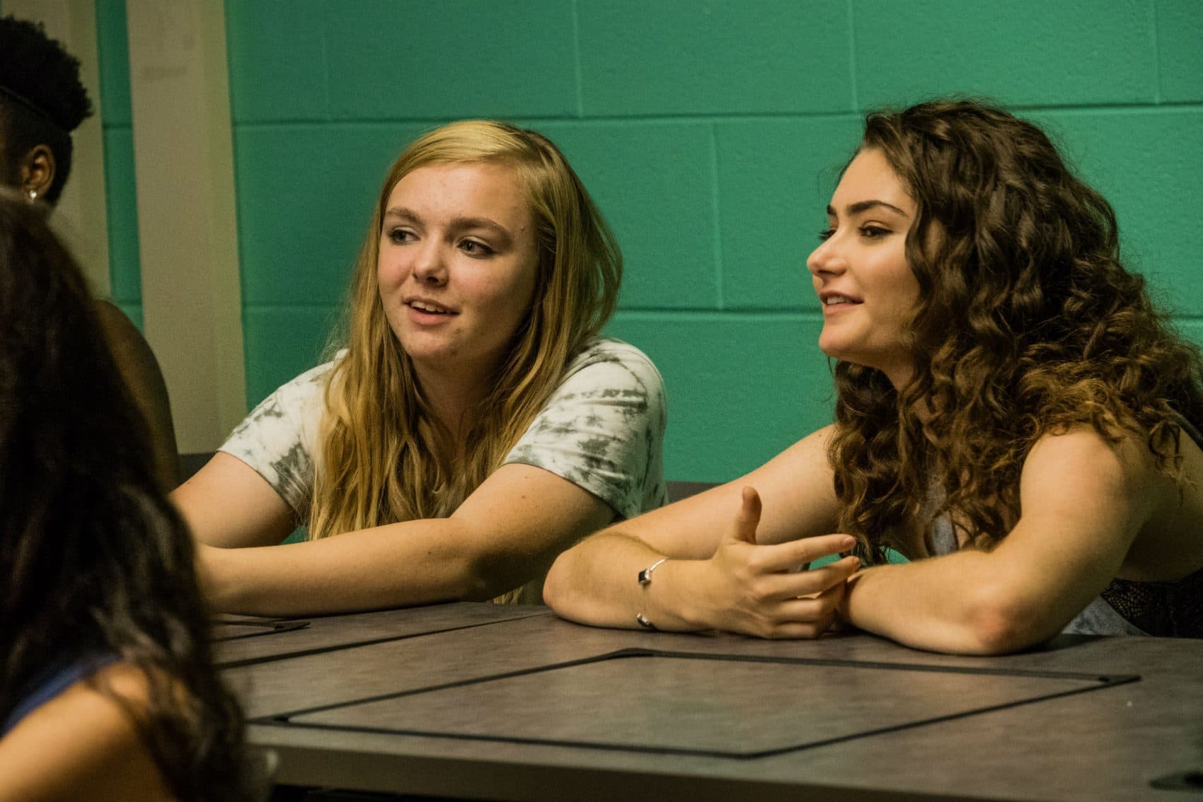 Elsie Fisher and Emily Robinson in "Eighth Grader." (Courtesy Linda Kallerus/A24)