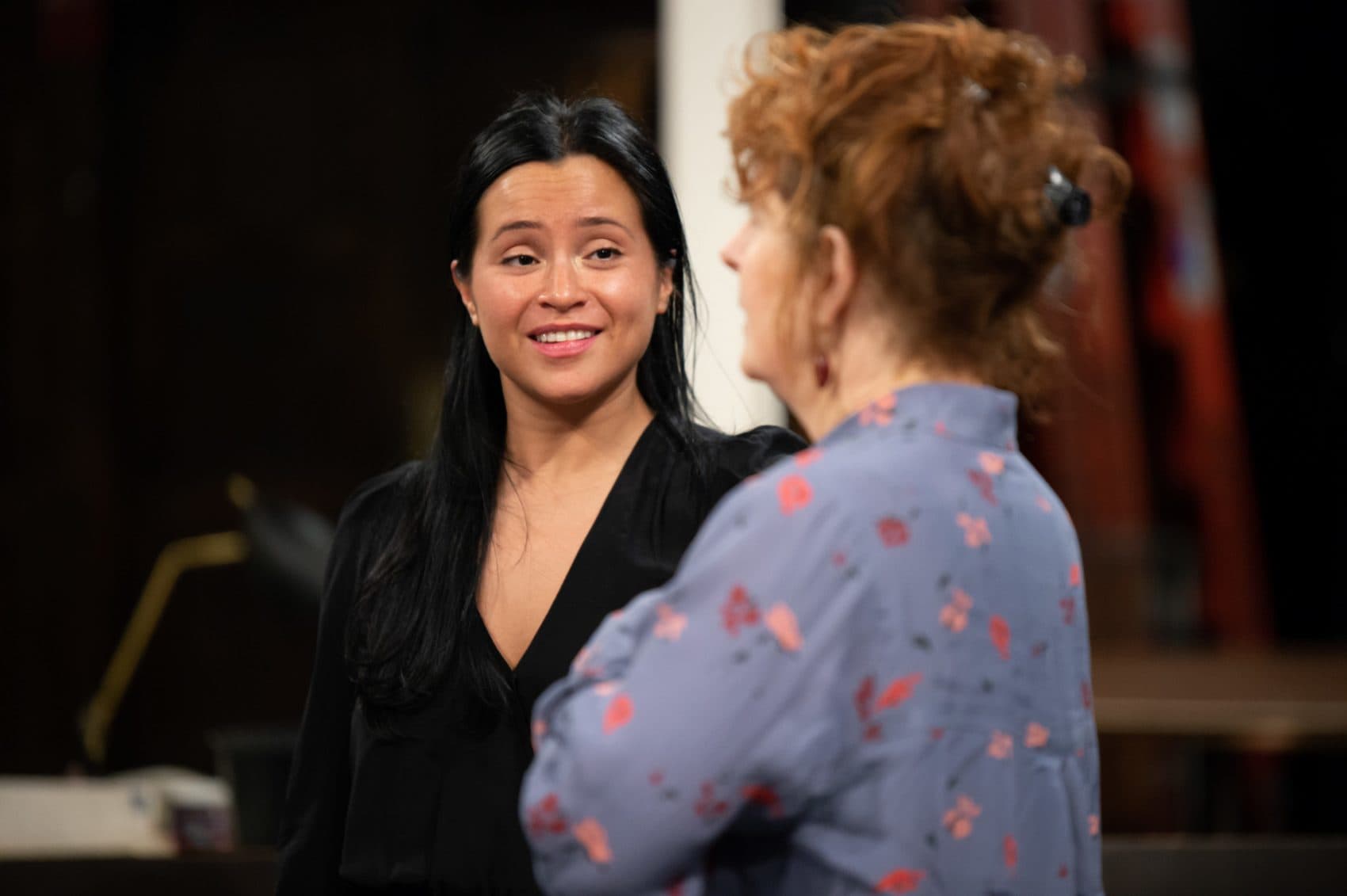 Carmen Zilles and Paula Plum in rehearsal. (Courtesy Mike Ritter/Huntington Theatre Company)