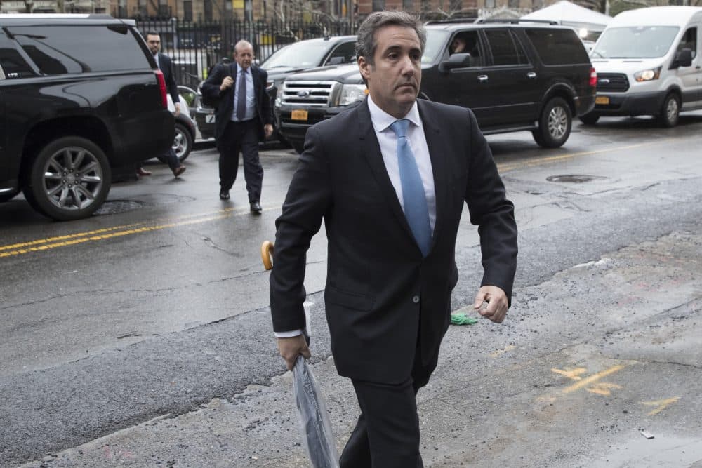 Michael Cohen, President Trump's personal attorney arrives at federal court, Monday, April 16, 2018, in New York. (Mary Altaffer/AP)