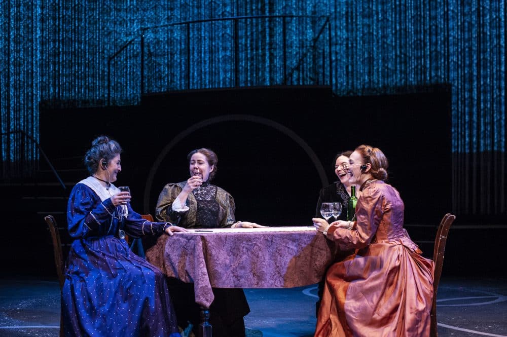 Left to right, Sarah Newhouse as Annie Jump Cannon, Christine Power as Antonia Maury, Becca A. Lewis as Williamina Fleming and Sarah Oakes Muirhead as Henrietta Swan Leavitt in “The Women Who Mapped the Stars.” (Courtesy A.R. Sinclair Photography)