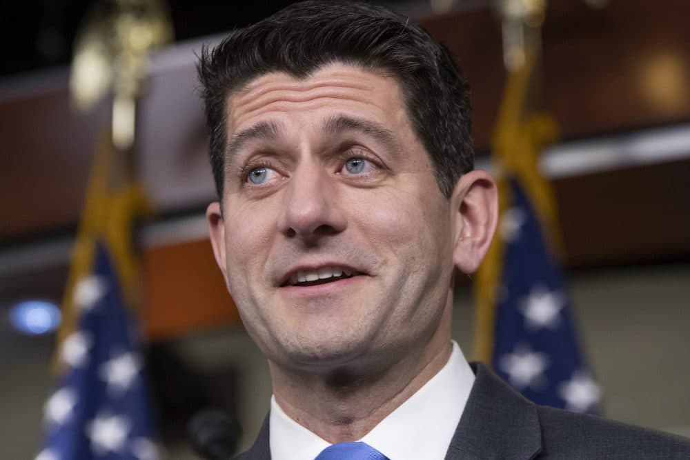 Speaker of the House Paul Ryan, R-Wis., announces he will not run for re-election at the Capitol in Washington, Wednesday, April 11, 2018. (AP Photo/J. Scott Applewhite)