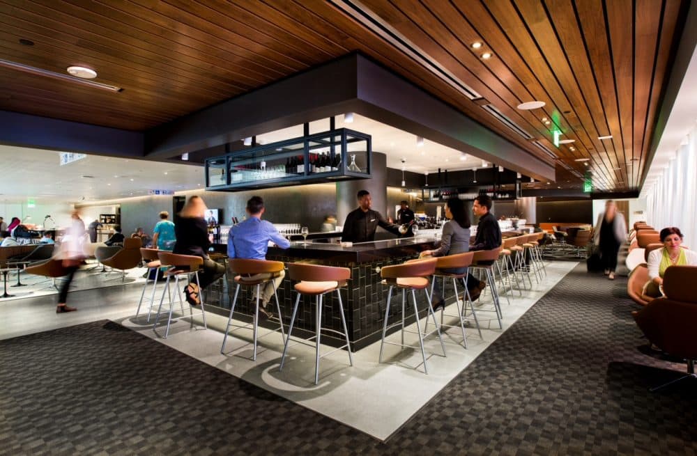 In this image released on Wednesday, May 6, 2015, the Qantas Business Lounge Extension at the Los Angeles International Airport. (Qantas Airways via AP Images)