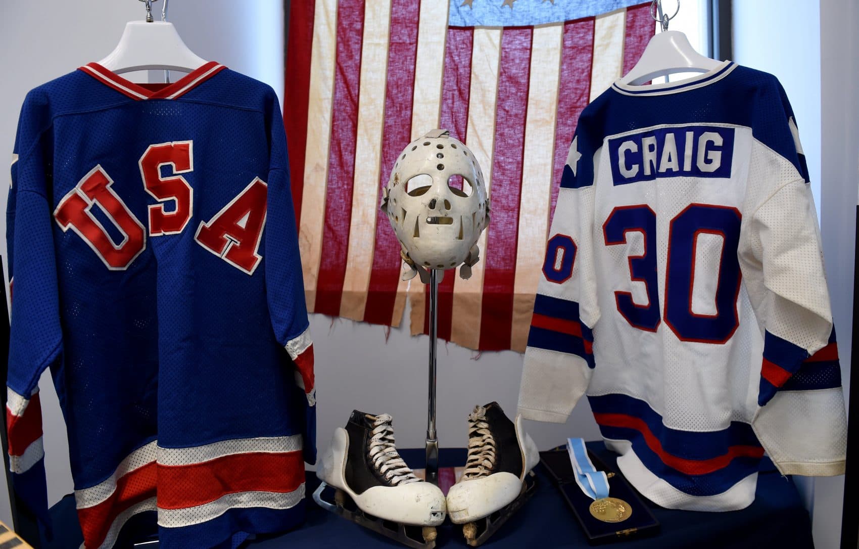 Jim Craig's memorabilia from the 1980 Olympic run was auctioned off back in 2016. Craig and his teammates' win over the Soviet Union in 1980 was portrayed in the 2004 movie "Miracle." (TIMOTHY A. CLARY/AFP/Getty Images)