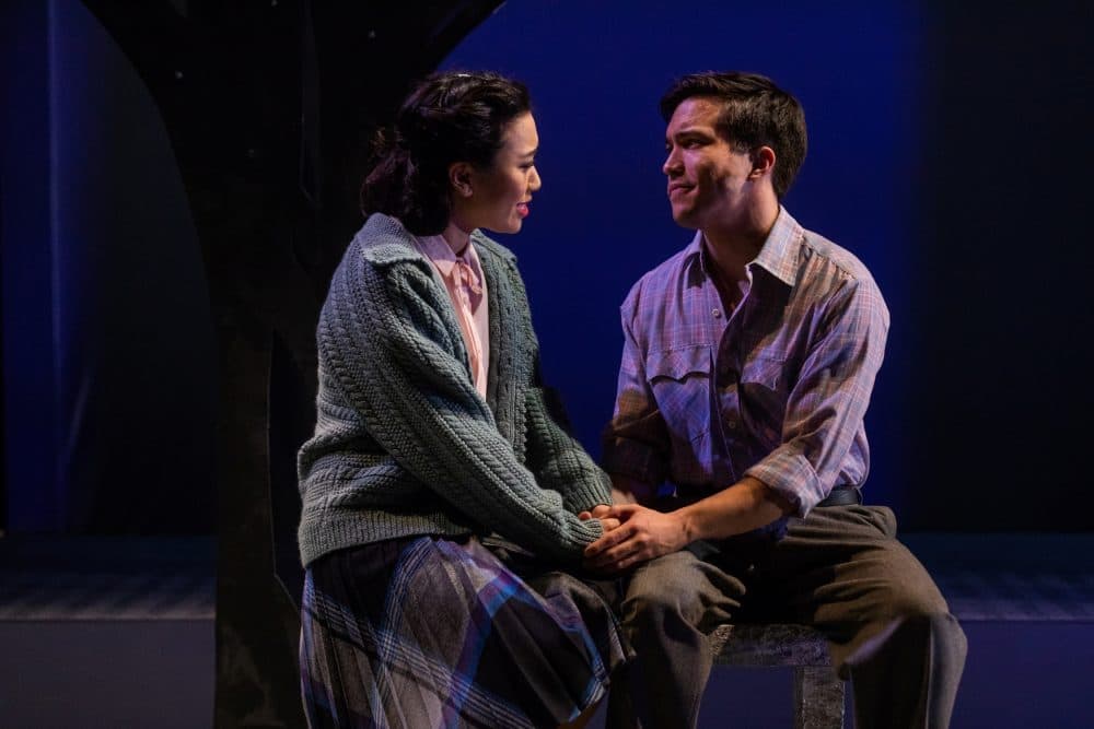 Grace Yoo as Kei Kimura and Tyler Simahk in SpeakEasy Stage Company's production of &quot;Allegiance.&quot; (Courtesy Nile Scott Studios)