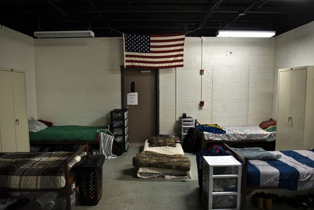 A dorm room for clients recovering from drug addiction is seen in Huntington, W.Va., in 2017. The city in the northwest corner of West Virginia, bordering Kentucky, has been portrayed as the epicenter of the opioid crisis. (Brendan Smialowski/AFP/Getty Images)