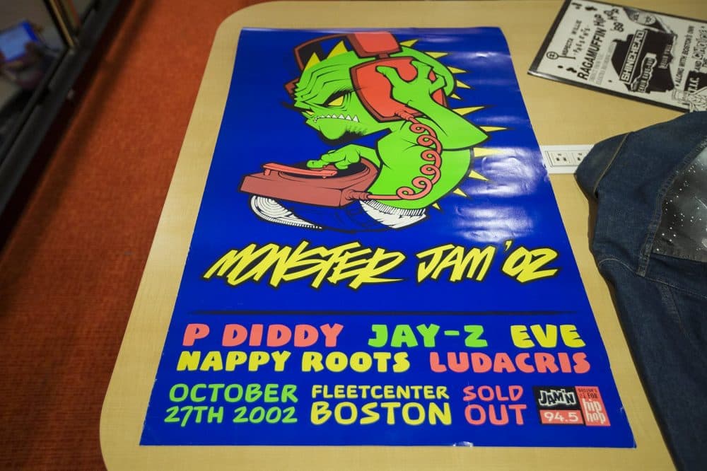 A poster designed by Rob Stull for Monster Jam 2002 at the Fleet Center in Boston. (Jesse Costa/WBUR)