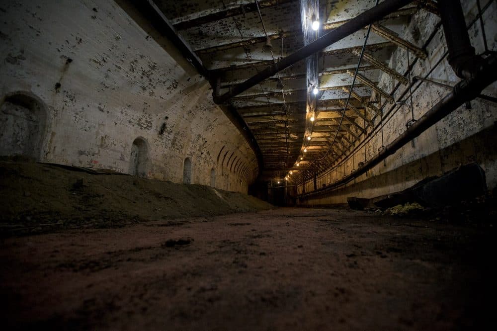 The second of two sections of the old MBTA tunnel (Jesse Costa/WBUR)
