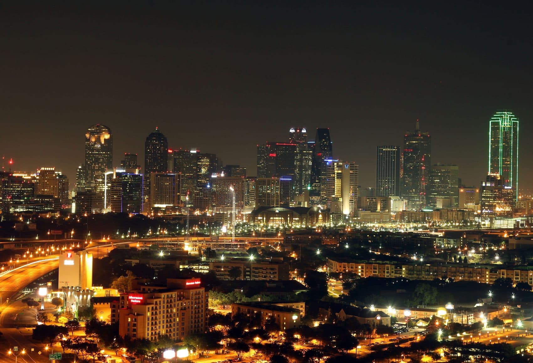 A general view of the skyline of downtown Dallas. Dallas suburb Frisco, Texas, is listed as the fastest-growing large cities in the U.S. by the Census Bureau. (Mike Ehrmann/Getty Images)