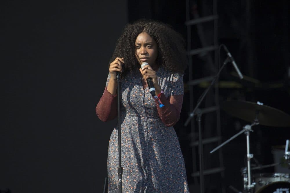 Noname performs Friday afternoon. (Jesse Costa/WBUR)