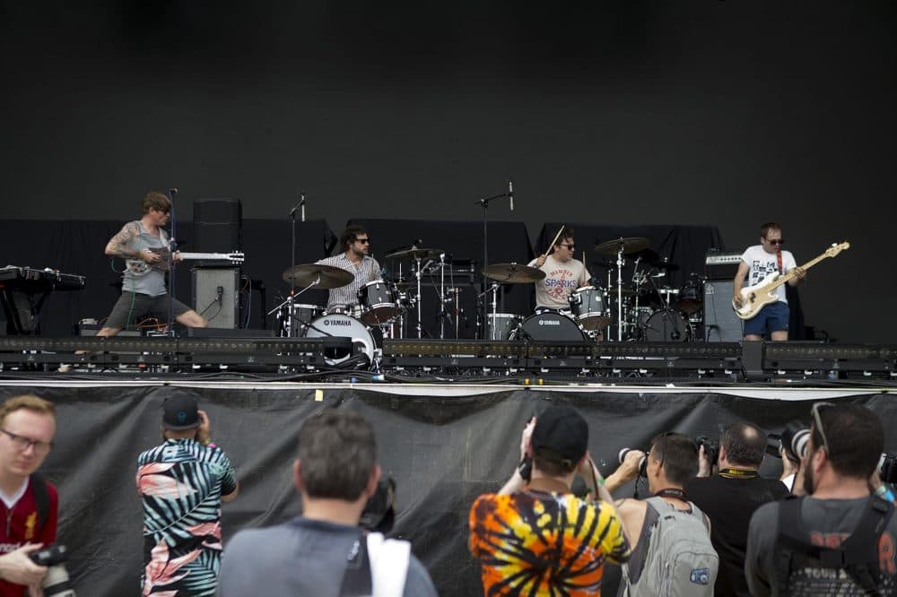 The Oh Sees perform on the Green Stage. (Jesse Costa/WBUR)