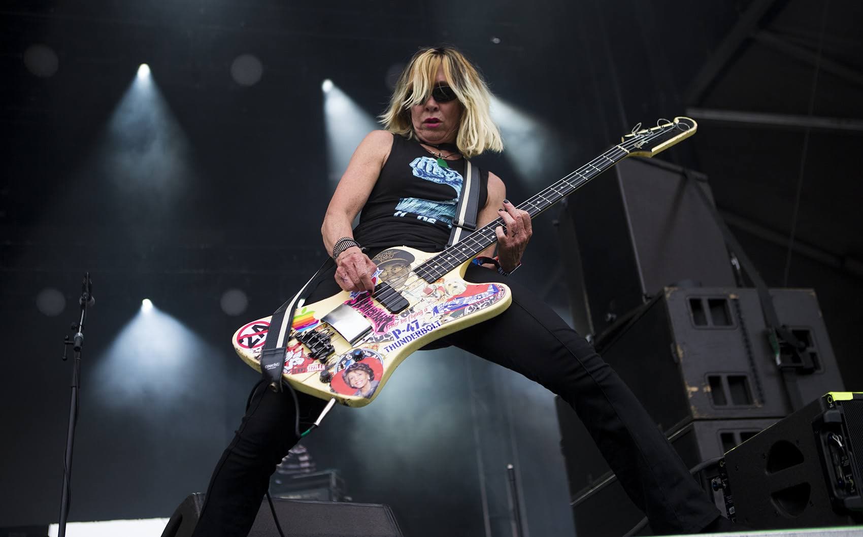 Bassist Gail Greenwood performs with Belly. (Jesse Costa/WBUR)
